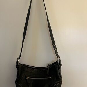 Coach Vintage Black Pebble Leather Cross body Bag Excellent Pre-Owned Condition